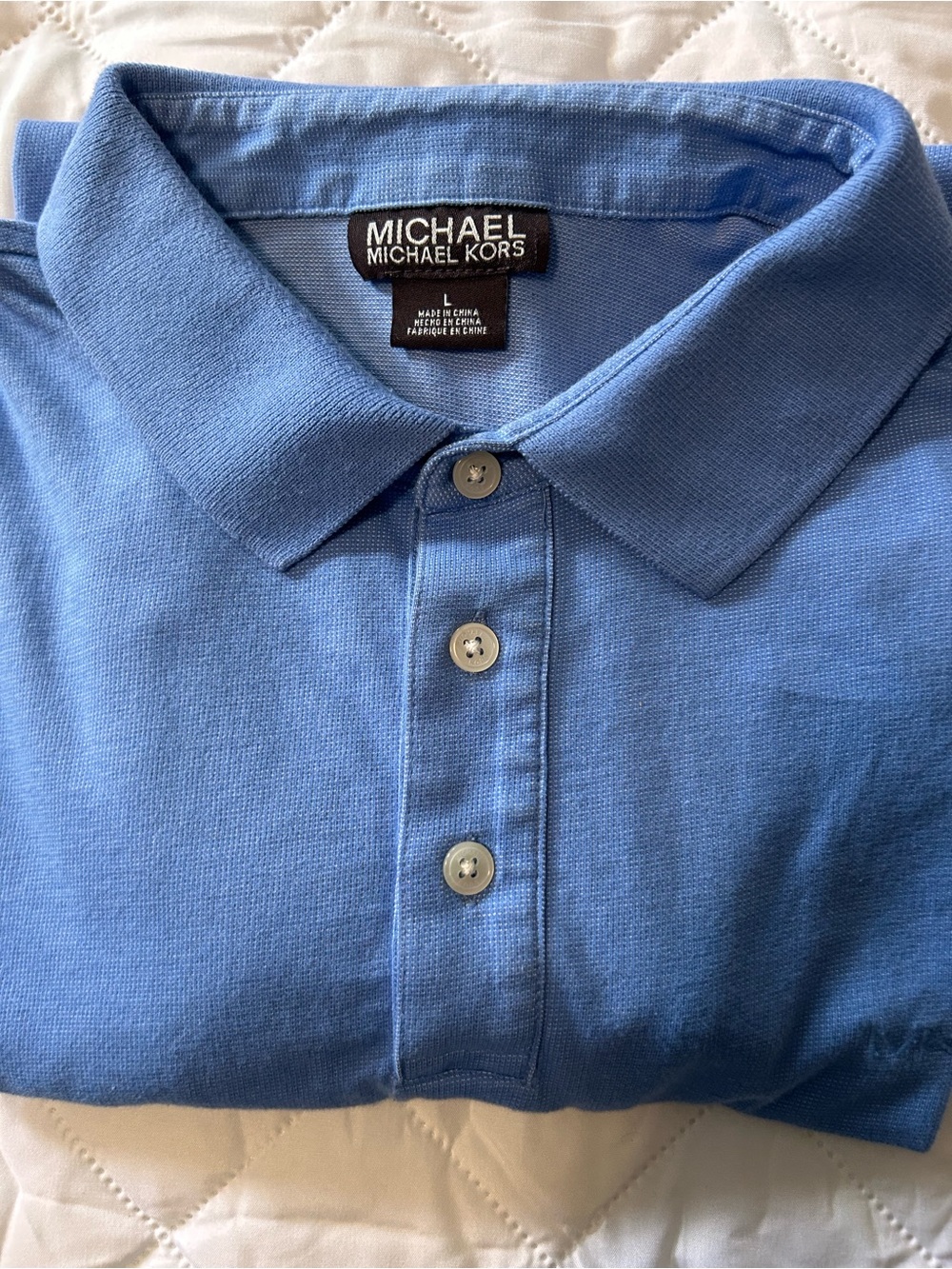 MICHAEL Michael Kors Men's Light Blue Cotton Polo